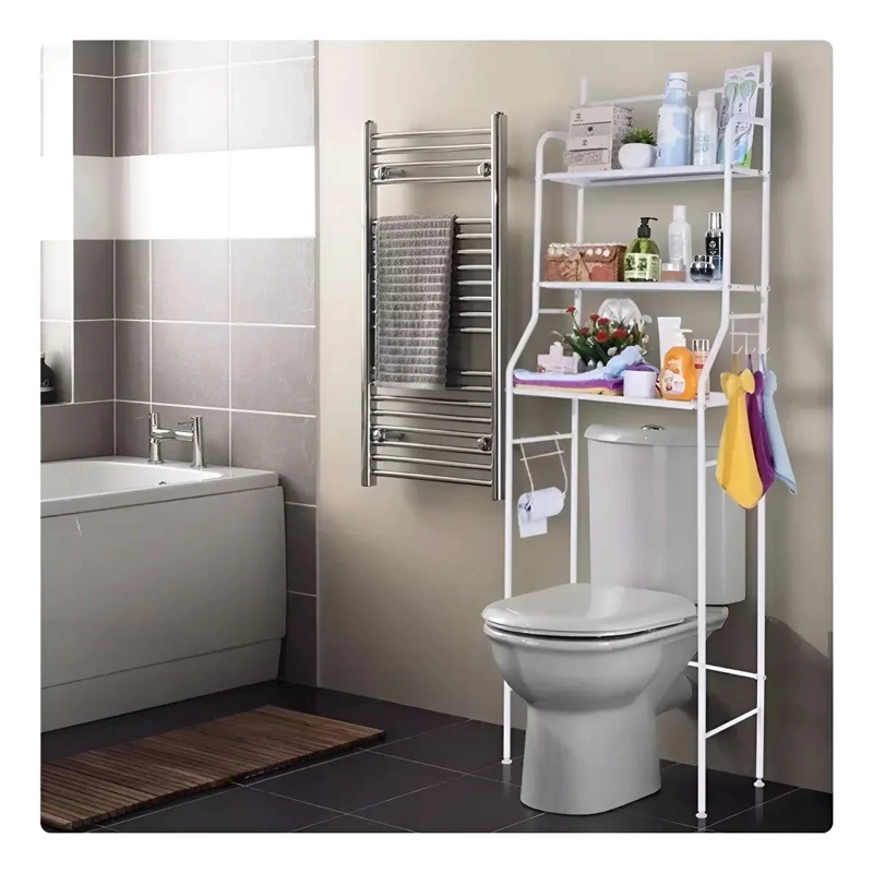 REPISA DE BAÑO ORGANIZADOR PORTATIL DE FIERRO CON 3 ESTANTES - 6