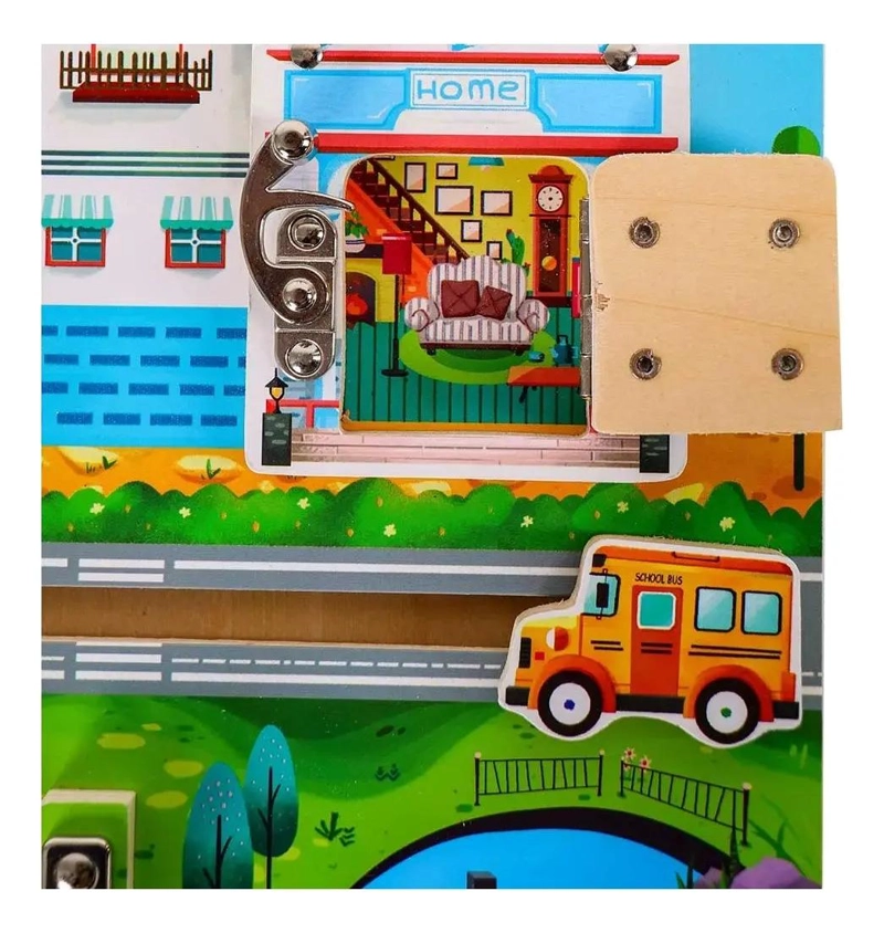 TABLERO SENSORIAL DIDACTICO PARA NIÑOS CON ACTIVIDADES INTERACTIVAS - 5