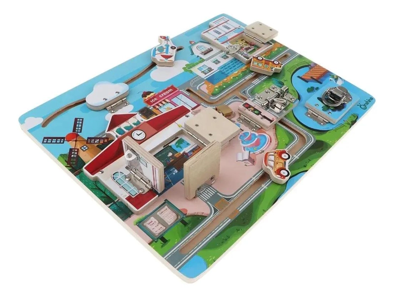 TABLERO SENSORIAL DIDACTICO PARA NIÑOS CON ACTIVIDADES INTERACTIVAS - 8