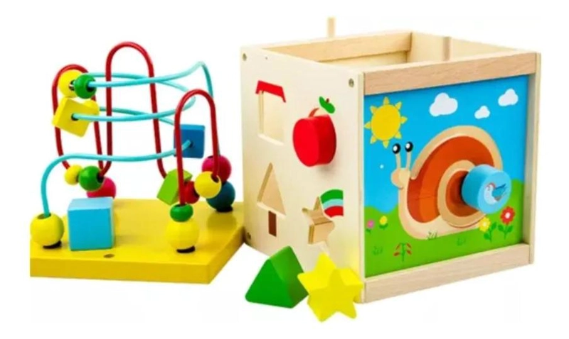 CUBO DIDACTICO DE MADERA PARA DESARROLLO INFANTIL - 1