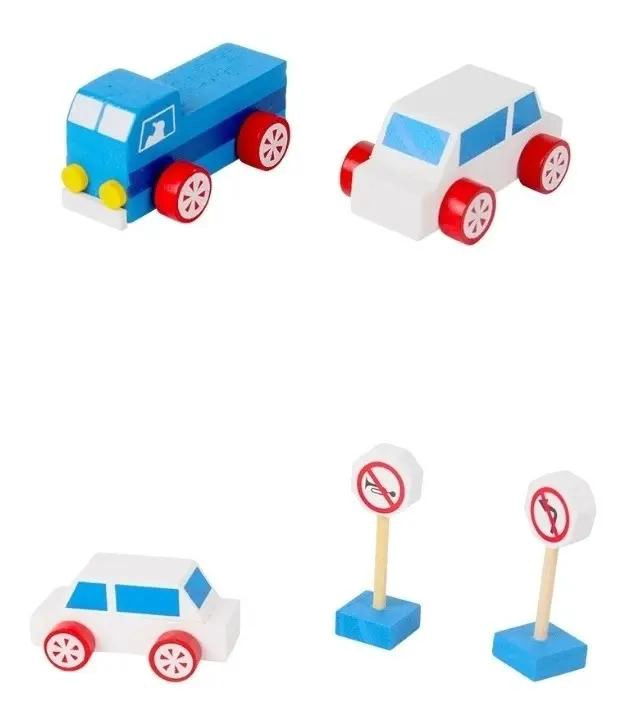 CONJUNTO DIDACTICO DE SEÑALES DE TRANSITO DE MADERA PARA NIÑOS - 7