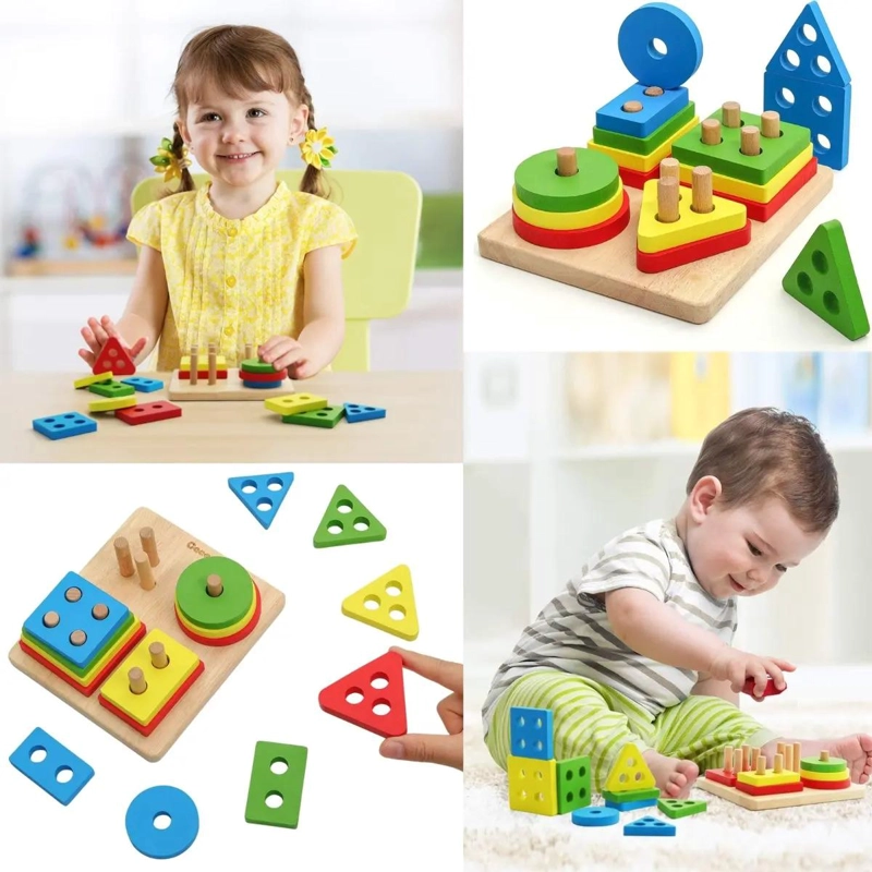 PACK DE 10 JUGUETES DIDACTICOS DE MADERA PARA NIÑOS - 6