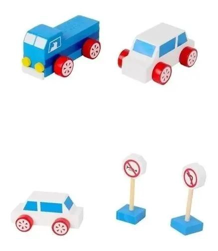 JUGUETE DIDACTICO DE MADERA CON SEÑALES DE TRANSITO PARA NIÑOS - 5