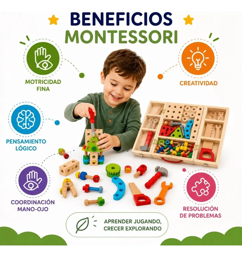 SET DE CONSTRUCCION DIDACTICO DE MADERA PARA NIÑOS - 5