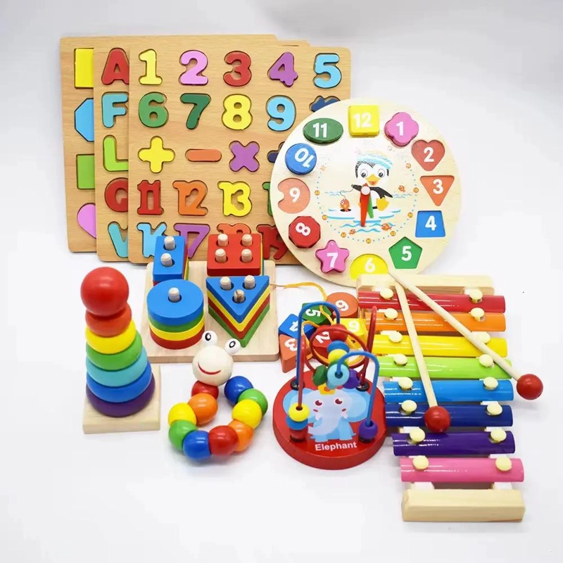 PACK DE 10 JUGUETES DE MADERA DIDACTICOS PARA NIÑOS - 3