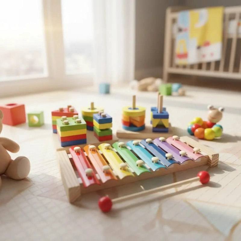 PACK DE JUGUETES DIDACTICOS DE MADERA PARA BEBE S - 1