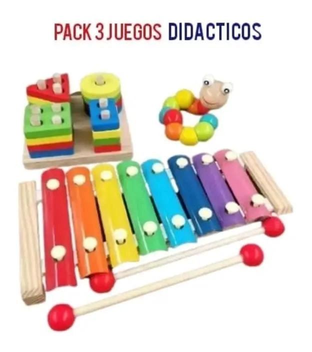 PACK DE JUGUETES DIDACTICOS DE MADERA PARA BEBE S - 2