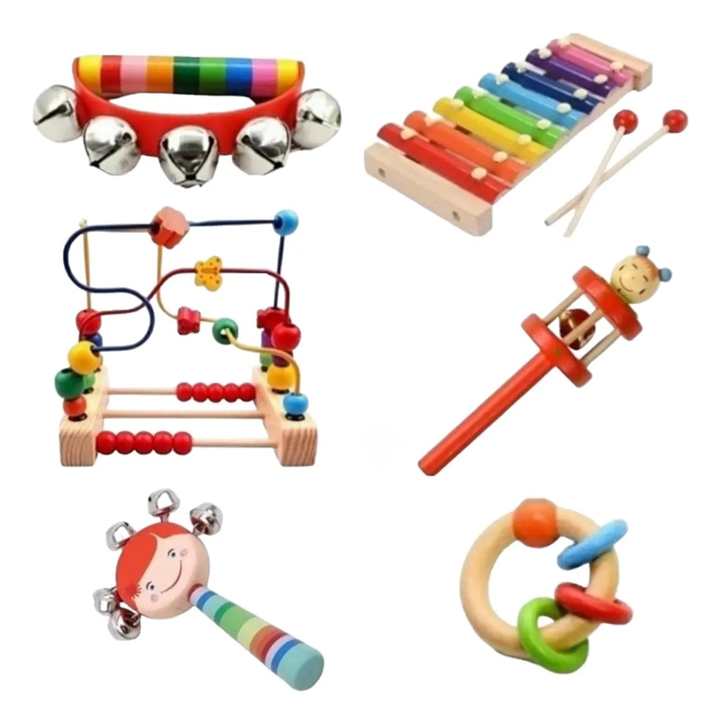 PACK DE JUGUETES DIDACTICOS DE MADERA PARA BEBE S ESTIMULACION - 1