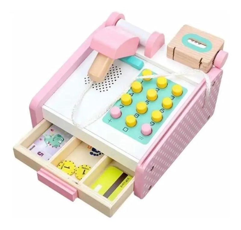 CAJA REGISTRADORA DIDACTICA DE MADERA PARA NIÑOS - 3