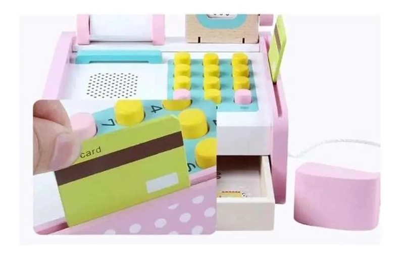 CAJA REGISTRADORA DIDACTICA DE MADERA PARA NIÑOS - 5