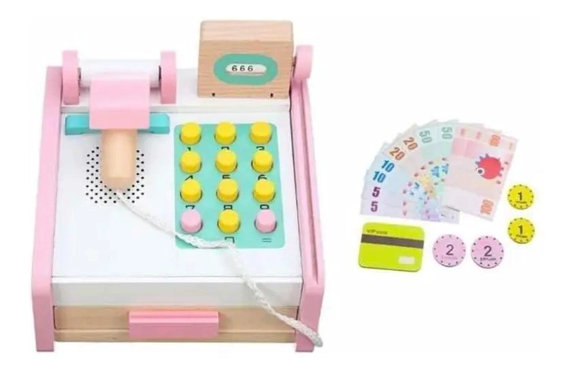 CAJA REGISTRADORA DIDACTICA DE MADERA PARA NIÑOS - 7