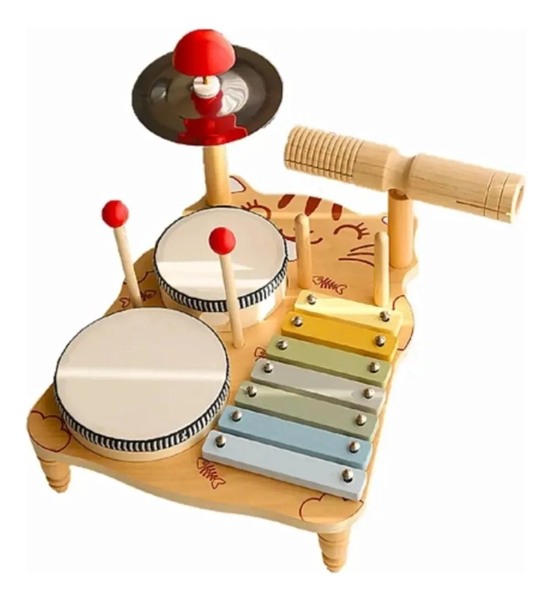 BATERIA MUSICAL DE MADERA MONTESSORI PARA NIÑOS - 5