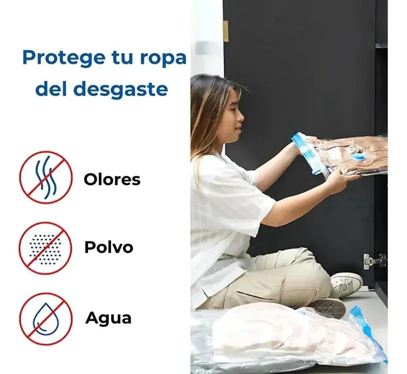PACK DE 10 BOLSAS AL VACIO ORGANIZADORAS CON BOMBA MANUAL - 7