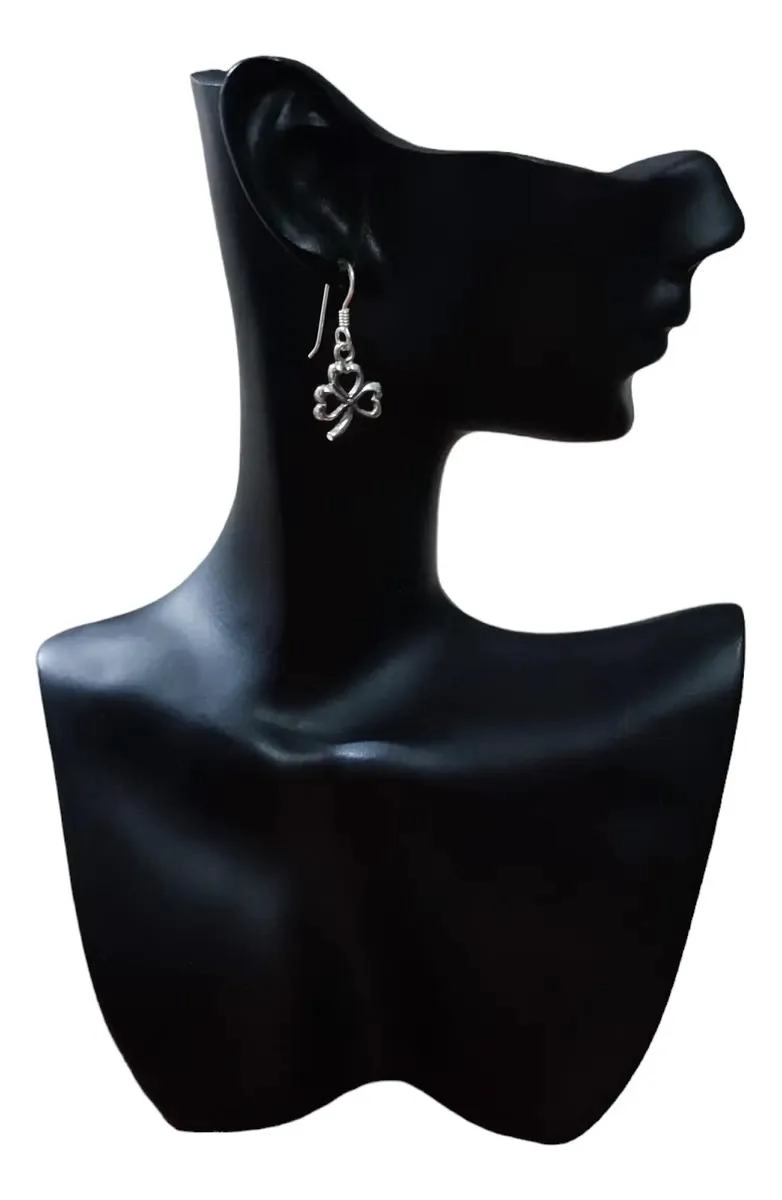 AROS TREBOL DE PLATA 925 CON CAJA DE REGALO - 2