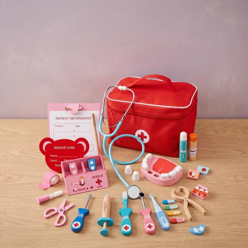 SET DE JUEGO DE ROLES ME DICO Y DENTISTA DE MADERA PARA NIÑOS - 1