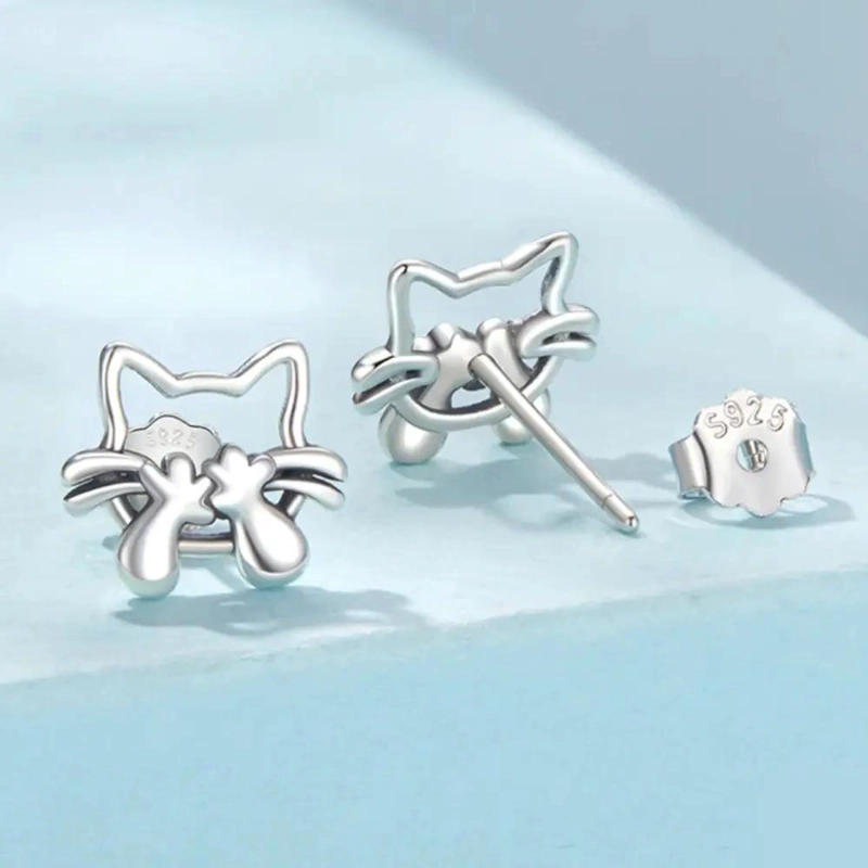 AROS DE GATITO EN PLATA 925 PARA MUJERES ELEGANTES - 3
