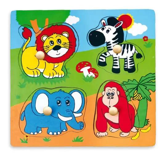 PUZZLE DE MADERA ANIMALES SALVAJES PARA NIÑOS - 1