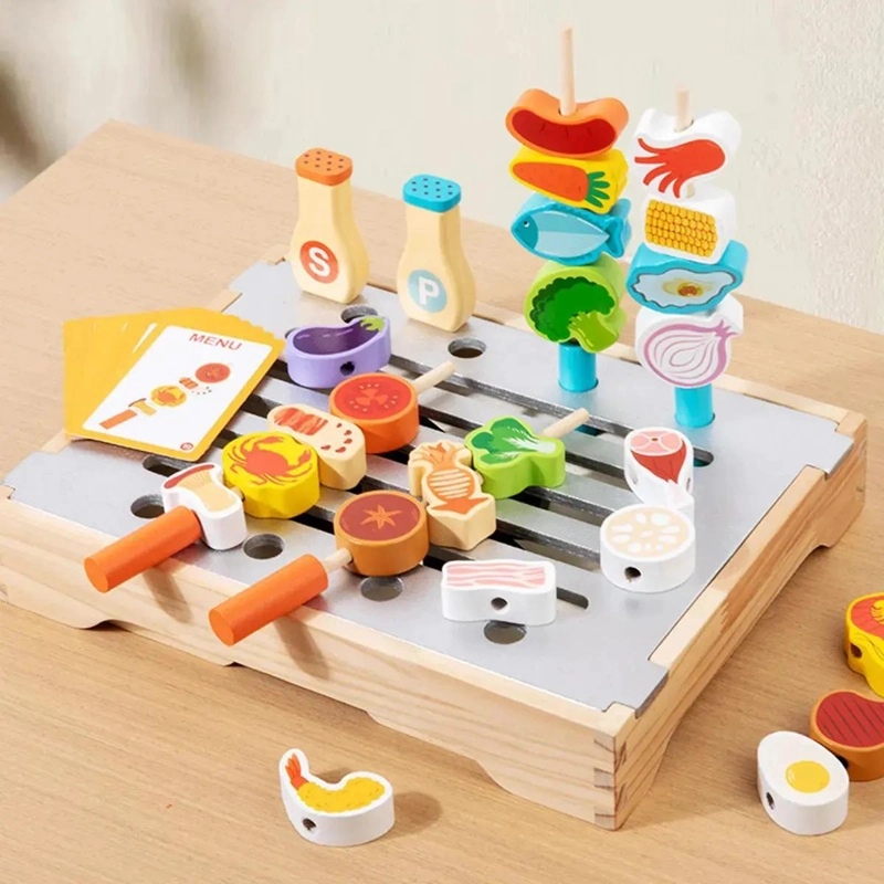 COCINA JUGUETE PARRILLERA DE MADERA PARA NIÑOS - 5