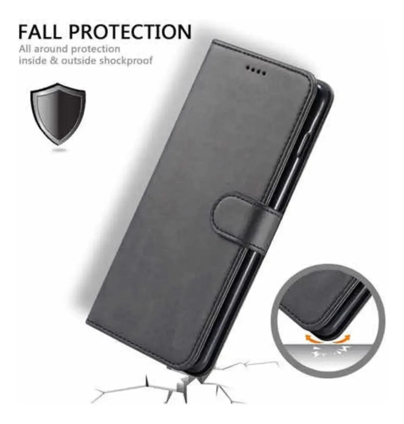 CARCASA FLIP COVER NEGRA PARA HONOR 400 LITE CON IMAN - 4