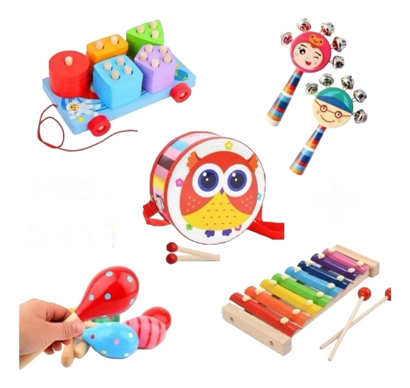JUGUETES DIDACTICOS DE MADERA PARA BEBE S ESTIMULACION Y APRENDIZAJE - 1