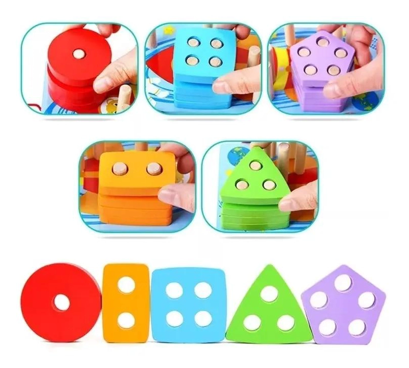 JUGUETES DIDACTICOS DE MADERA PARA BEBE S ESTIMULACION Y APRENDIZAJE - 9