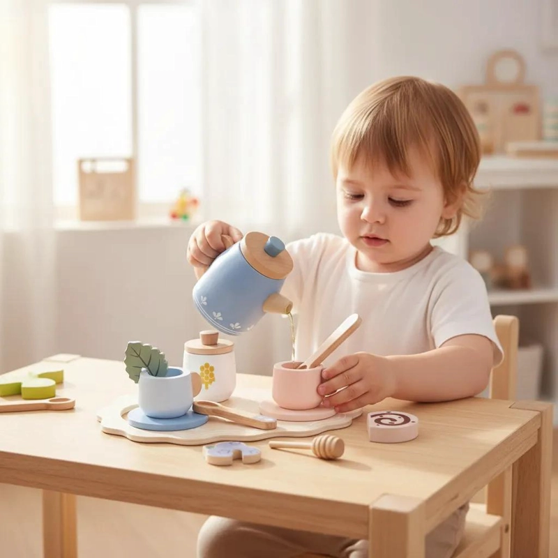 JUEGO DE TE  INFANTIL DE MADERA PARA NIÑOS - 4