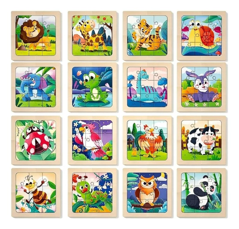 ROMPECABEZAS DE MADERA PARA NIÑOS CON ANIMALES DIVERSOS - 2