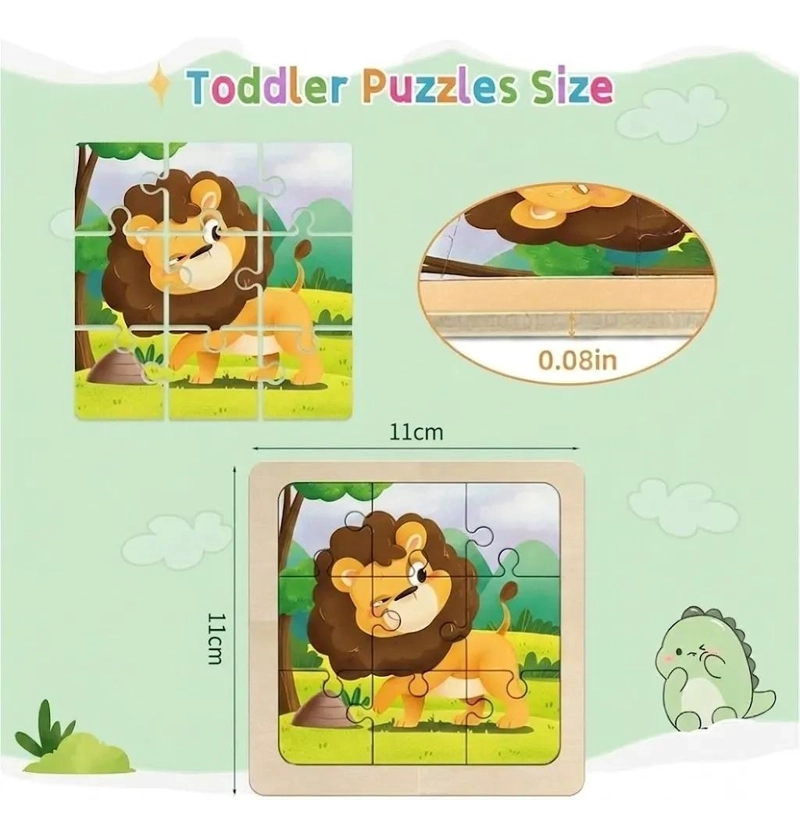 ROMPECABEZAS DE MADERA PARA NIÑOS CON ANIMALES DIVERSOS - 3