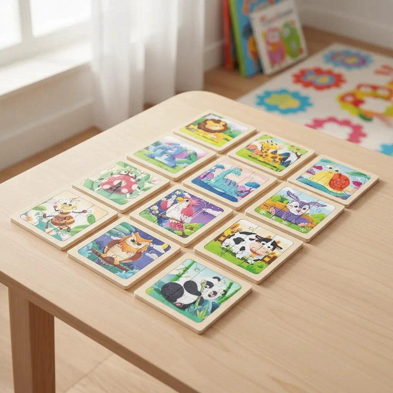 ROMPECABEZAS DE MADERA PARA NIÑOS CON ANIMALES DIVERSOS - 8