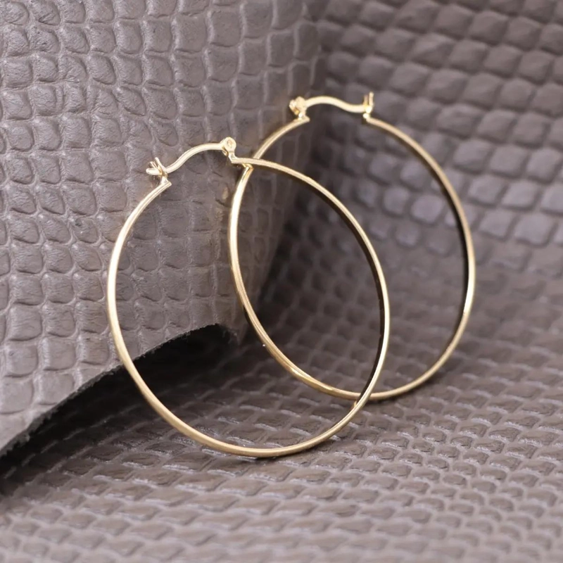 ARETES CANDONGA MEDIANA EN ORO LAMINADO DE 18K - 2
