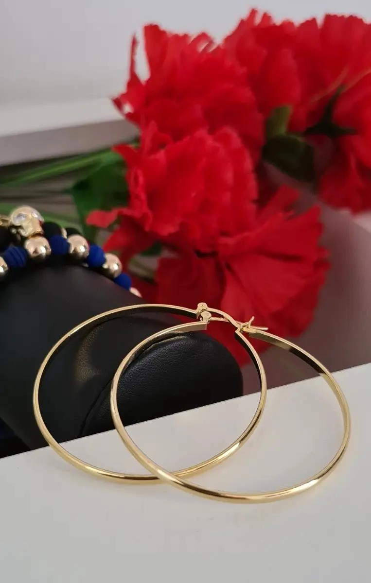 ARETES CANDONGA MEDIANA EN ORO LAMINADO DE 18K - 3