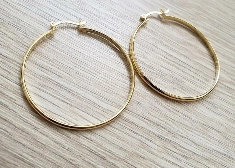 ARETES CANDONGA MEDIANA EN ORO LAMINADO DE 18K - 5