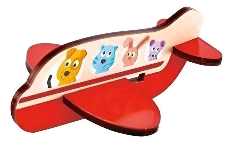 PUZZLE 3D DE MADERA AVION PARA NIÑOS A PARTIR DE 2 AÑOS - 1