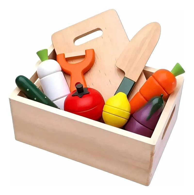 CANASTA DE FRUTAS DE MADERA MONTESSORI PARA APRENDIZAJE - 2