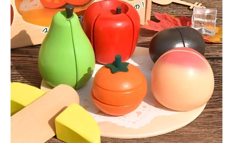 CANASTA DE FRUTAS DE MADERA MONTESSORI PARA APRENDIZAJE - 5