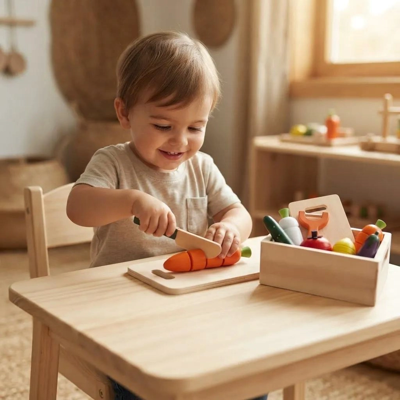 CANASTA DE FRUTAS DE MADERA MONTESSORI PARA APRENDIZAJE - 6