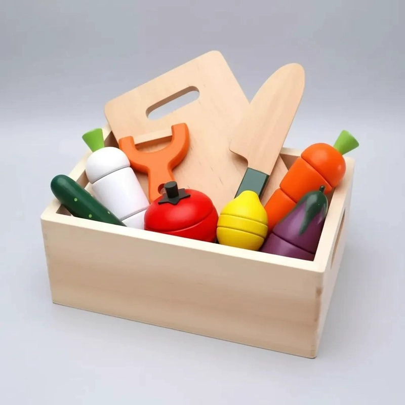 CANASTA DE FRUTAS DE MADERA MONTESSORI PARA APRENDIZAJE - 8