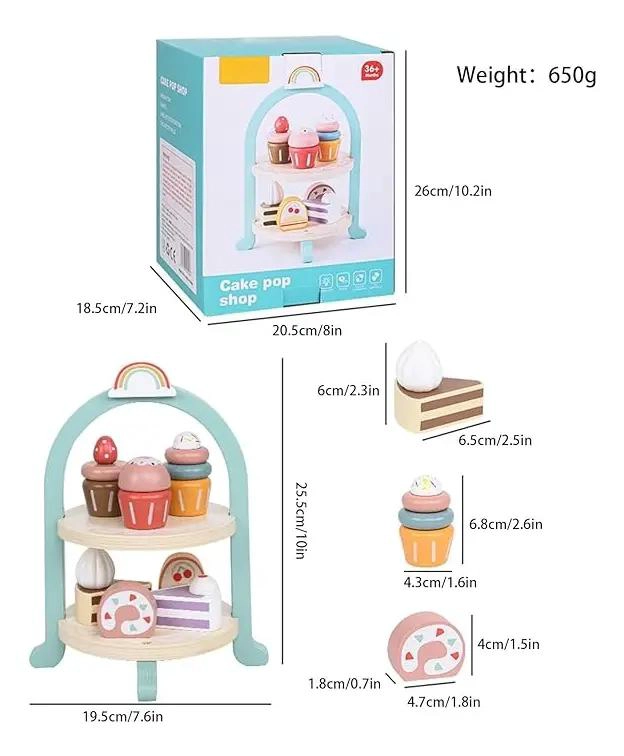 JUEGO DE REPOSTERIA DE MADERA PARA NIÑOS CON CUPCAKES - 7