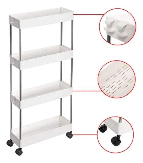 CARRITO ORGANIZADOR DE 4 NIVELES CON RUEDAS PARA MULTIPLES USOS - 6