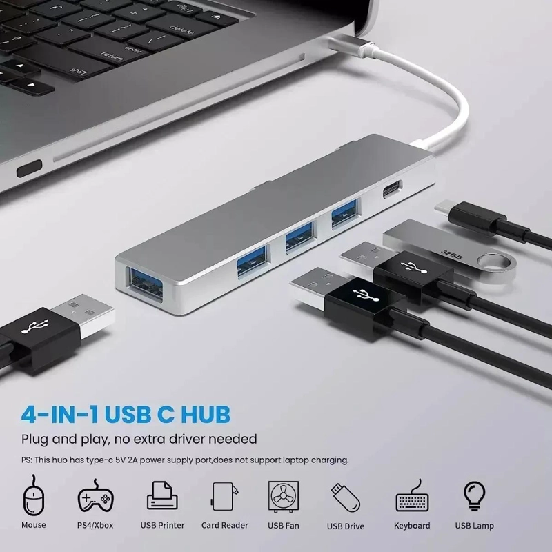ADAPTADOR HUB USB TIPO C CON 3 PUERTOS PARA CONECTIVIDAD - 5