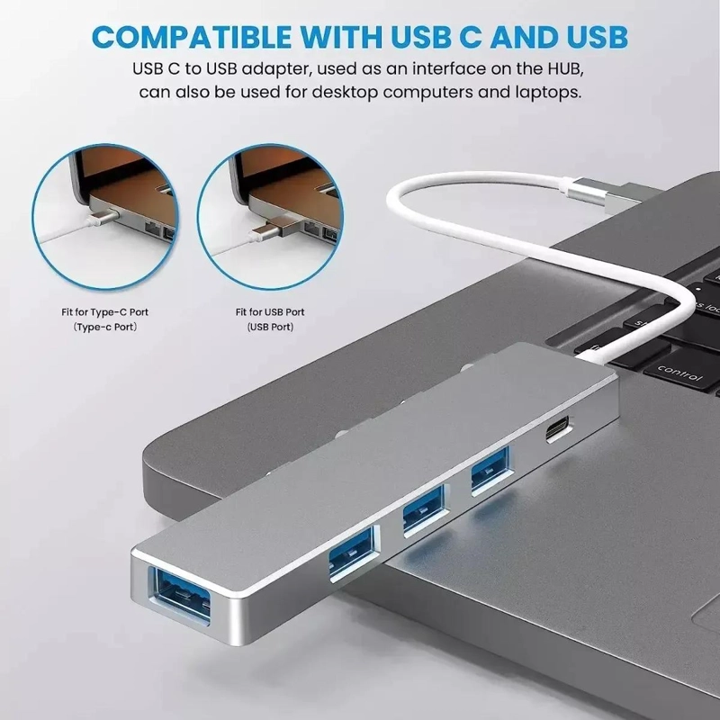 ADAPTADOR HUB USB TIPO C CON 3 PUERTOS PARA CONECTIVIDAD - 6