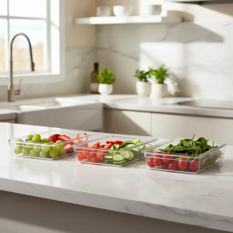 ORGANIZADOR HERME TICO TRANSPARENTE PARA FRUTAS Y VERDURAS PACK 3 - 3