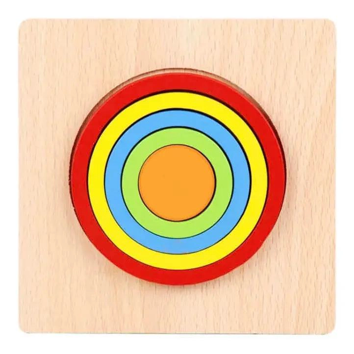 ROMPECABEZAS GEOME TRICO DE MADERA PARA APRENDIZAJE CREATIVO - 2