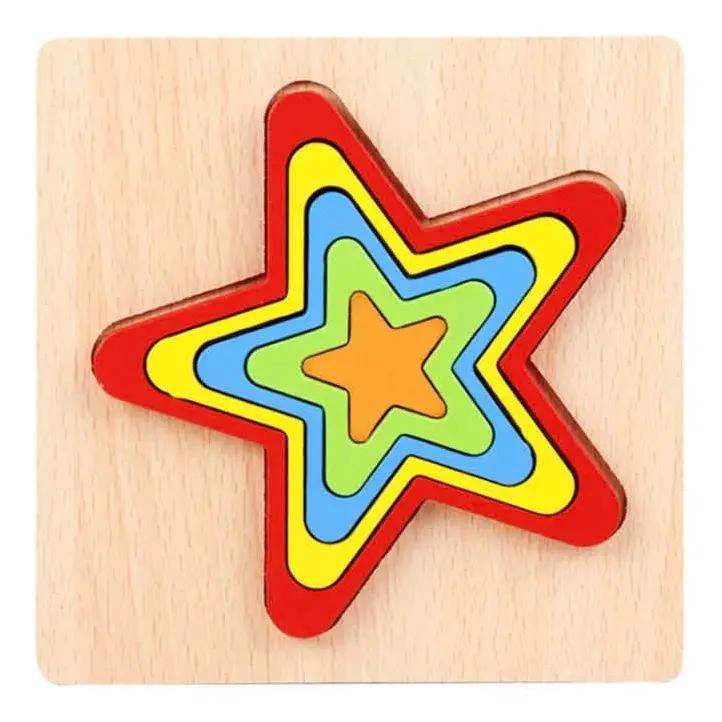 ROMPECABEZAS GEOME TRICO DE MADERA PARA APRENDIZAJE CREATIVO - 5