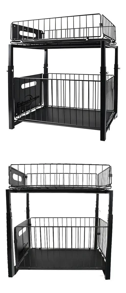 ESTANTE ORGANIZADOR DESLIZANTE DE 2 NIVELES PARA COCINA Y BAÑO - 2