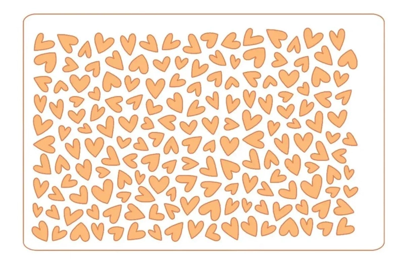 STENCIL REPOSTERIA CORAZONES 17X26CM PARA DECORAR TORTAS - 1