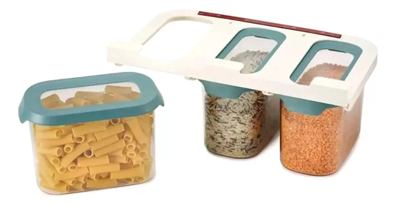 SET DE 3 CONTENEDORES ORGANIZADORES PARA COCINA Y REFRIGERADOR - 1