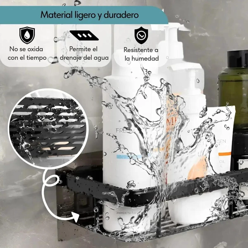 ESTANTE DE DUCHA PARED PARA BAÑO Y COCINA RESISTENTE - 6