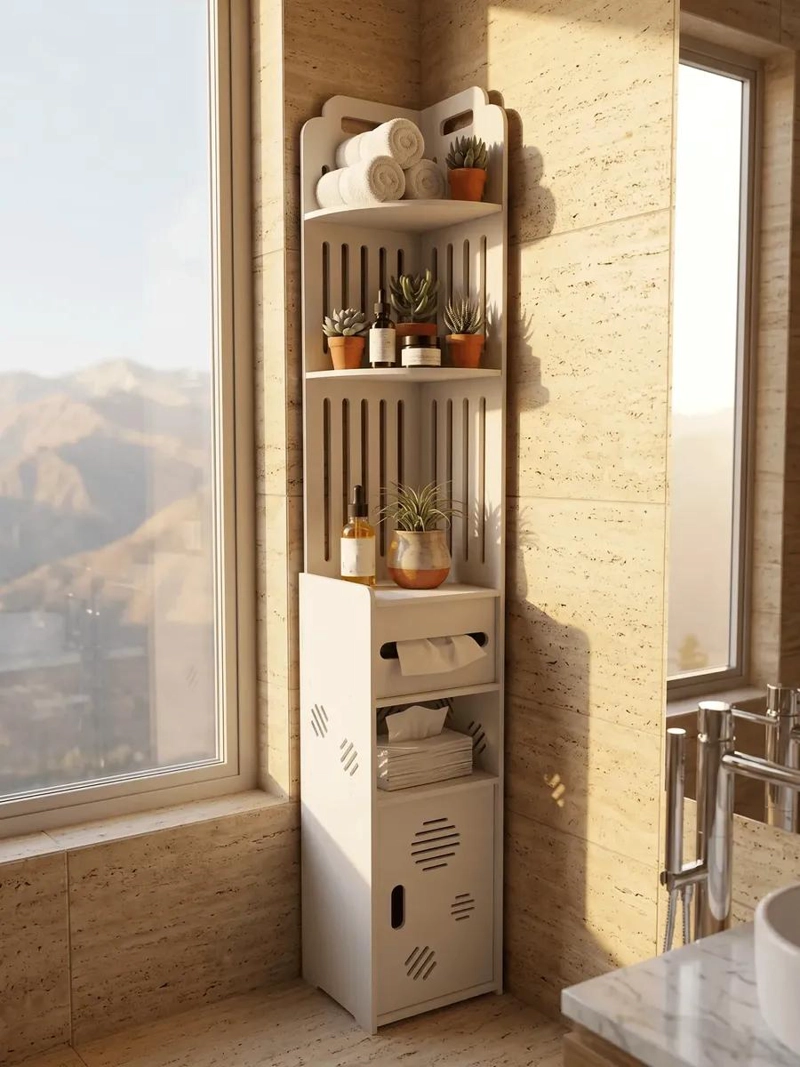 ORGANIZADOR DE BAÑO IMPERMEABLE CON ESTANTES Y CAJON - 3