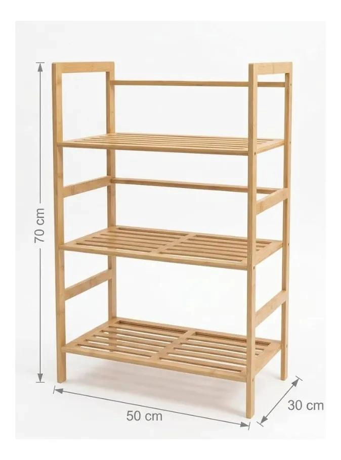 MUEBLE ORGANIZADOR DE BAMBU NATURAL CON 3 NIVELES - 2
